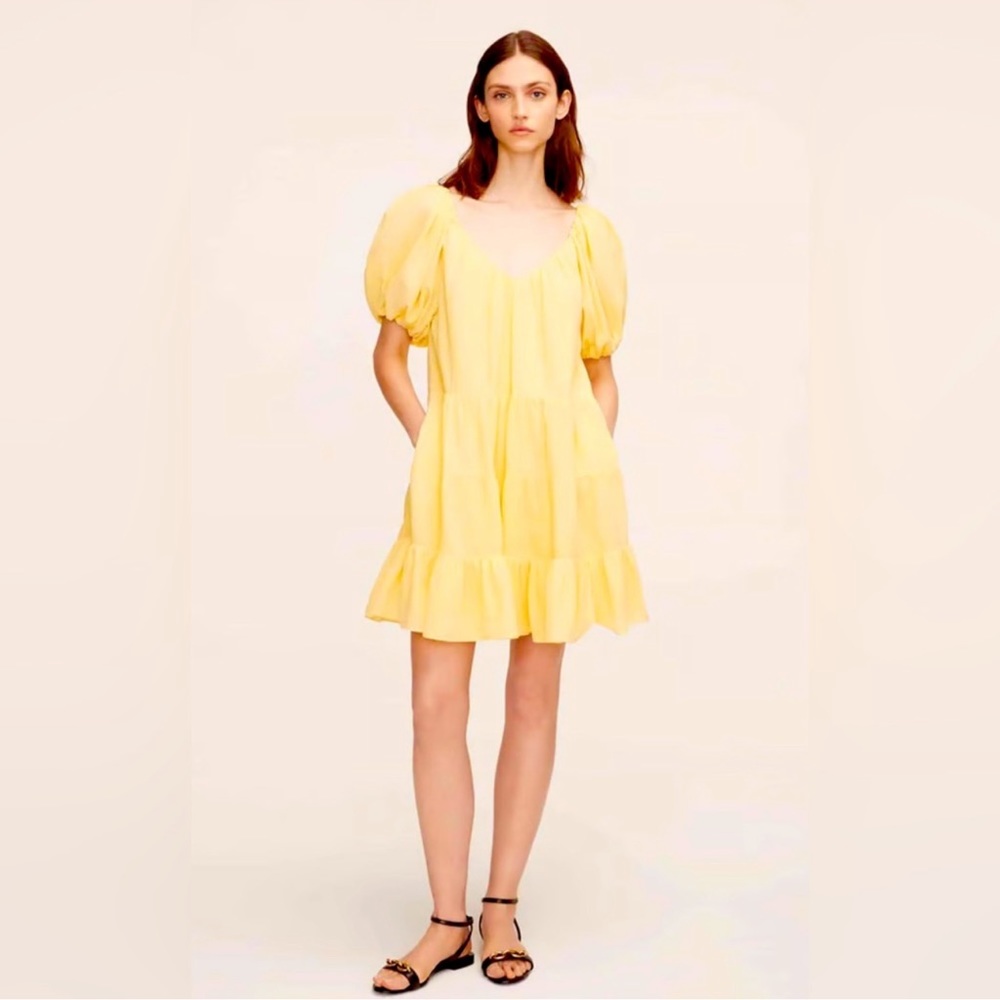 NWT REBECCA TAYLOR Textured Cotton-silk Tiered Dress